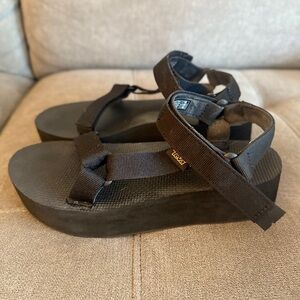 Teva Black Platform Sandals